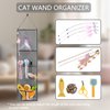 TEMUORG Hanging Cat Wand Holder Kitten Stick Toy Storage Bag Cat Accessories Organizer for Indoor Cats (Fabric Pockets)