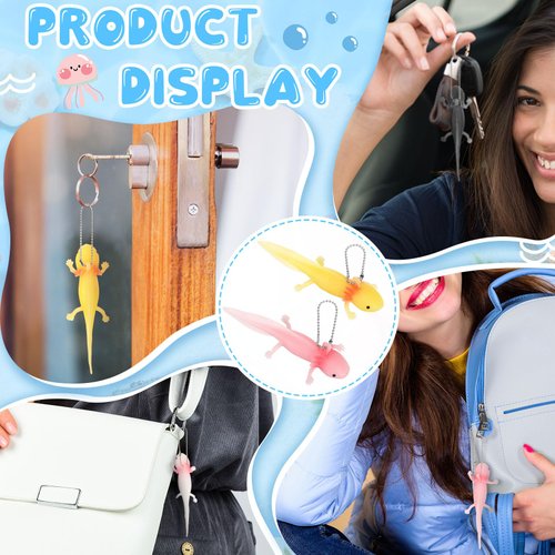 Geetery 12 Pcs Mini Adorable Axolotl Toy Axolotl Gifts Axolotl Party Favors Tiny Axolotl Fidget Soft Vinyl Axolotl Figurine for Axolotl Birthday Party Amphibiously Decorations