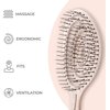Ninabella Organic Detangling Hair Brush for Women, Men & Children - Does not Pull on Hair - Hair Straightening Brushes for Straight, Curly & Wet Hair - Unique Spiral Hairbrush Pink Delight