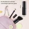 Falliny Retractable Kabuki Makeup Brush, Angled Travel Powder Blush Brush Foundation Makeup Brush with Cover for Blush, Sunscreen,Bronzer, Buffing, Concealer,Highlighter, Powder Cosmetics