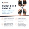 Copper Compression Bunion Relief Kit - Includes 1 Pair Each of Bunion Corrector Cushion Sleeves & Bunion Corrector Toe Splints - Pads & Straightens Bunions, Feet for Men & Women - Small/Medium