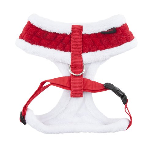 Puppia Blitzen Dog Harness Over-The-Head Warm Winter Christmas Holiday Harness Adjustable Chest for Small and Medium Dog, Red, Small