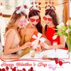 MTLEE 8 Pcs Valentines Day Red Heart Head Bopper Headband and Heart Shaped Sunglasses Transparent Candy Color Rimless Eyewear