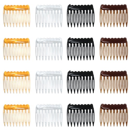Honbay 24PCS 9 Teeth Plastic Hair Combs Hair Side Combs Hair Clip Combs Twist Combs Wedding Bridal Veil Combs Wig Combs Headpieces Accessories Combs Updo Bun Chignon Hair Styling Accessories
