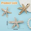 3pcs Starfish Hairpins, Elegant Rhinestone Starfish Barrette Clip Pearl Crystal Hair Clip Sea Star Hair Clips Starfish Hair Accessories for Women Girls (3 Styles)
