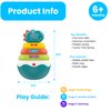 PlenPLAY Baby Tummy Time Toys - Dino Stacking Toys for Age 6+ Months, Weeble Wobble Toys for Babies 6 9 12 Months, Stacking Rings STEM Learning Toy, Sensory Learning Toy (Dinosaur)