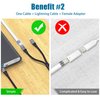 AGVEE 5ft USB-C Male to Lightning Female Charging Adapter Cable for Apple Pencil 1st Generation, 2 in 1 Charger Cord Enables Apple Pencil Pen 1st Gen Match iPad 10, Dark Gray