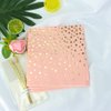 Dulousia Pink Luncheon Paper Napkins Stamped with Sparkle Gold Foil Dots - Folded 6.5 x 6.5 inch/Unfolded 13 x 13inch for Dinner Party, Cocktail, Bridal/Baby Shower, Birthday Party (48 Count)