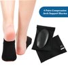Nuanchu 4 Pairs Compression Arch Support Sleeves with Gel Pad Inside Metatarsal Compression Arch Support Brace Cushioned Gel Foot Sleeves for Women Men Flat Foot Pain Relief (Black)
