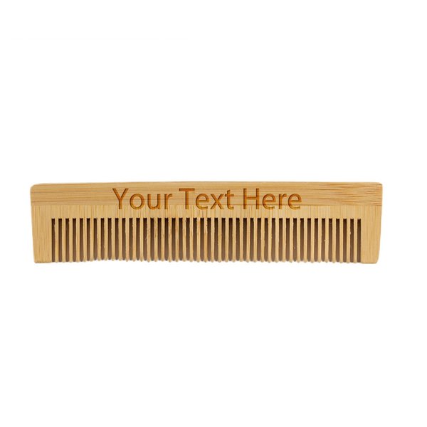 Personalized Bamboo Hair Comb - Custom Engraved (Pocket Comb)
