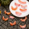 Marrywindix 12 Pieces Gnarly Teeth Gag Teeth Ugly Fake Teeth Vampire Denture Teeth for Halloween Costume Party Favors Photos Props (12 Blood Styles)