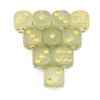 SmartDealsPro 10-Pack D6 Six Sided Glow in The Dark Dice Die for DND, MTG, RPG, Tenzi, Farkle, Yahtzee, Bunco, Teaching Math, Table Board Game (16mm Golden dots（10pcs）)