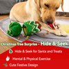 REQIHO Christmas Dog Toys, Crinkle Christmas Tree & Squeaky Santa Claus, Dog Christmas Toys, Hide and Seek Dog Toy, Plush Dog for Small and Medium Dogs