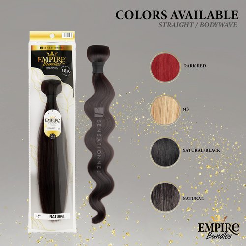 Sensationnel Virgin Human Hair Weave Empire Bundle 10A Body Wave (10-26") (20 inch, NATURAL/BLACK)