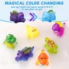 Color Changing No Hole Bath Toys for Kids Toddlers, Dinosaur Kids Bath Toys with Drying Bag, BPA-Free, Bath Toys for Kids Ages 1-3 4-8, Christmas Stocking Stuffers Toddler Bath Toys 2-4 Bathtub Toys