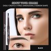 Berinist 12Pcs Black Eyebrow Pencil Set， Retractable Eyebrow Pencil with Brow Brush, Professional Eyebrow Shaping and Filling Pencil for Women Eye-Makeup, Easy to Color, Waterproof Long-lasting