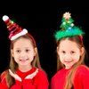 JOYIN 2 PCS Lighted Christmas Headbands with LED lights in Springy Santa Hat Christmas Tree Designs for Christmas and Holiday Parties (ONE SIZE FIT ALL)