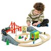 Battery Operated Train for Wooden Track, 3Pcs Train Toy Set for 3 4 5+Years Old Boy Girl Toddlers, Motorized Train Accessories Electric Train Compatible with Thomas & Friends, Brio and Chuggington