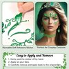 Itscolofy Green Face Jewels Stickers Halloween Ivy Costume, Glitter Green Face Gems Self Adhesive Glue Festival Makeup Cosplay Dress Up Accessories Women Grils
