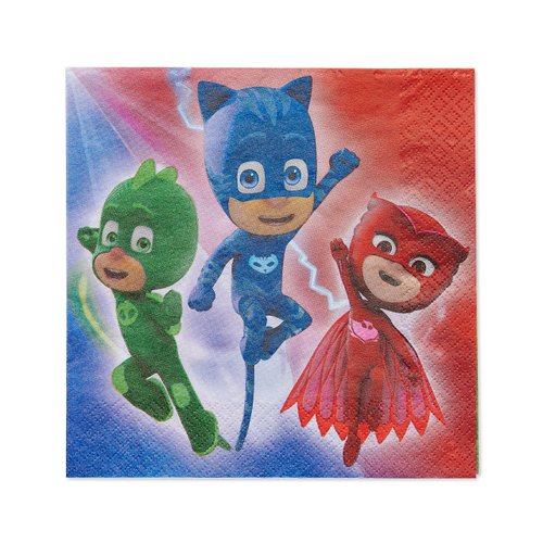 PJ Masks Luncheon Napkins - 6.5" x 6.5" (Pack of 16) - Bold & Eco-Friendly Design - Perfect for Kids' Parties & Events