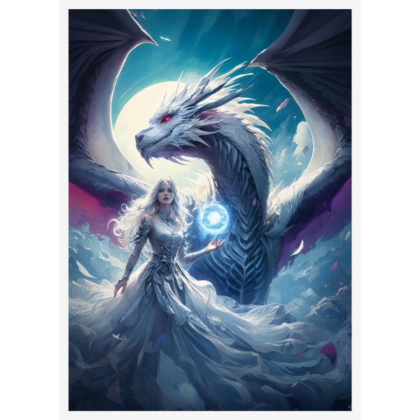 Katomula 100 PCS MTG Card Sleeves with 100 PCS Perfect Fit Sleeves, Art Matte Card Sleeves with Inner Sleeves - Fit Standard Size Cards - Majestic Enchanter with Malzeno