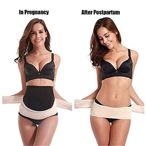Maternity Belt 2.0 - Belly Band for Pregnancy, Two in One Pregnancy Belt for Your Entire Pregnancy and Postpartum Recovery, Breathable Back and Pelvic Support Prenatal Cradle (Universal Size, Beige)