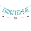 Sky Blue Glitter Educated AF Banner Nurse RN Doctor Grad Party Banner Congrats Gollege Medical Graduation Party Decorations Supplies