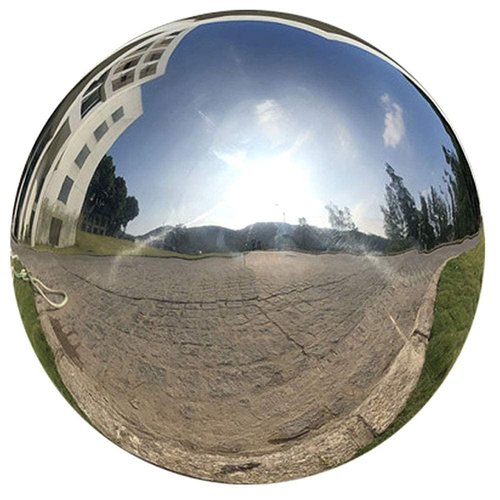 HomDSim 8 inch Gazing Globe Mirror Ball,Polished Reflective Smooth Garden Ball Sphere,Colorful and Shiny Addition to Any Garden or Home Decoration,Silver Stainless Steel