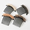 Petunny 4Pcs Crystal Side Hair Comb Rhinestone Black Plastic Hair Side Combs Glitter Side Hair Combs for Women Girls(Random Colors)