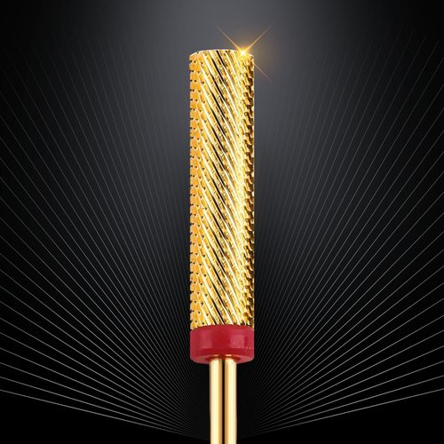 Nail Drill Bit, CORFULRA Super Long Barrel Nail Bit Carbide Tungsten Drill Bit for Nails, Newest Professional Advanced bit for Removing Acrylic Nails. Nail Tech Mush Haves (Gold, F)