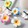 4Pcs White and Pink Hawaiian Frangipani Plumeria Clips and Barrettes Foam Head Flower Party Beach Hair Clip Hair Clips Hair Accessories Plumeria Hair Clip (7cm)