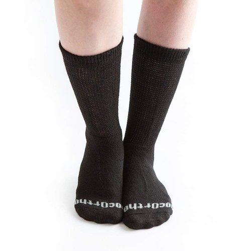Doc Ortho Ultra Soft Loose Fit Diabetic Socks for Men and Women, 3 Pairs, Crew - Black