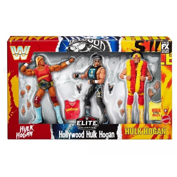 Mattel WWE Elite Collection Hulkamania 40th Anniversary Action Figure Set - 3 Pack