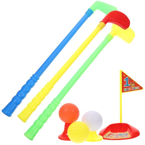 SEWACC Plastic Golf Clubs Educational Golf Sets Indoor Outdoor Fun Sports Play Tool (Random Color)