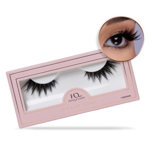 House of Lashes Iconic Demi - Comfortable Fake Eyelashes for Bold Cat-Eye Look look, Easy and Reusable Faux Mink Lashes for All Eye Shapes
