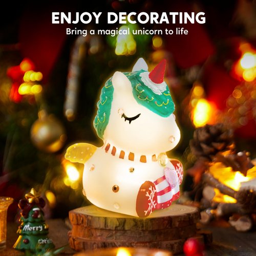 Klever Kits DIY Night Light- Paint Your Own Unicorn Lamp- Arts & Crafts Kit School Activities Art Supplies Painting Kits, Birthday Gifts for Girls Boys Aged 6+