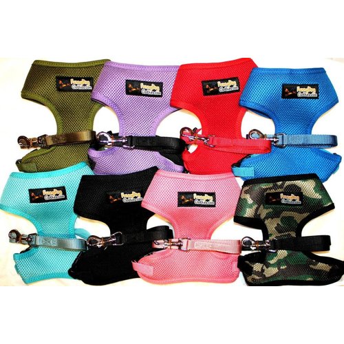 Dog Harness with Leash Vest Pet Puppy Soft Mesh (Purple, XL: Chest 18" - 26" Neck up to 14")