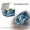 Strong Magnet Card Case Deck Box Mtg Card Box Playing Card Box Magic Deck Box Tcg Up to 200 Cards Creative Pattern Trading Card Storage Box for Collectible Card Games, Blue Wave