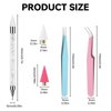 OIFEN Rhinestone Picker Tool ,4 Pcs Dual-Ended Wax Pencil for Rhinestones with 20 Extra Wax Tips and 2 Tweezers for Nail Art Decoration