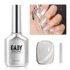 GAOY Cat Eye Gel Nail Polish, Glitter Holographic Nail Polish with Magnet, 16ml Reflective Translucent UV Gel for Nail Art, 1138 Silver