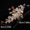 Teyglen Gold Flower Crystal Wedding Hair Comb Hair Accessories With Rhinestone Floral Hair Piece Bridal Side Hair Comb for Women Bride Girl
