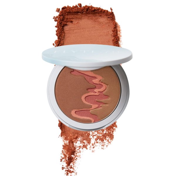 Flyte.70 Color Back Burnished Bronze Facial Powder - Face Makeup Setting Powder Blendable with Moisturizing Squalene Bronzer Foundation Long Lasting Shimmer Contour Makeup Sun Kissed Tan Look 3 Shades