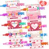 Valentine's Day Pop Bracelets Toys with Cards Heart Pop Bracelets Bubble for Kids School Classroom Prizes, Valentine's School Class Exchange Cards and Kids Party Favors