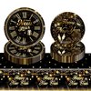 HABDJILTY Happy New Year Party Decorations Supplies-Happy New Year Plates and Tablecloth for New Year Celebration Disposable Dinnerware Parties Decoration