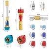 WADEO R134A Valve Core Quick Remover Installer, High Low Pressure Valve Core Remover Tools Kit for R134A Refrigerant Air Conditioner System