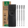 Skellax 4PCS Cuticle Pusher Double Ended Sharp Edge Spoon Shaped Set, Salon Quality Stainless Steel Metal Manicure Pedicure Nail Polish Remover Cleaner Tools for Fingernails Toenails