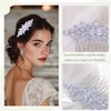 Foyte Bridal Hair Comb Crystal Wedding Hair Combs Silver Rhinestone Hair Accessories Bridesmaid Headpiece for Women and Brides (crystal flowers)