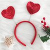 AIUPUOC Valentine's Day Heart Headband Red Sequins Hair Band Hair Hoop Hair Accessories Red Love Heart Shaped Sequin Design Headbands Hair Holiday Decoration Hair Clasp Hairpin Headwear Gift 1Pcs