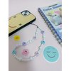 Drawwind Phone Charm Strap Universal Cell Phone Lanyard Wrist Strap Beaded Phone Chain String Handmade Phone Case Accessories for Women Girls (Smiley Face)