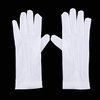 Shappy 2 Pairs White Cotton Gloves Men Costume Stitched Uniform Gloves for Wedding Formal Tuxedo Party Jewelry Inspection (Nylon 10 Inch)